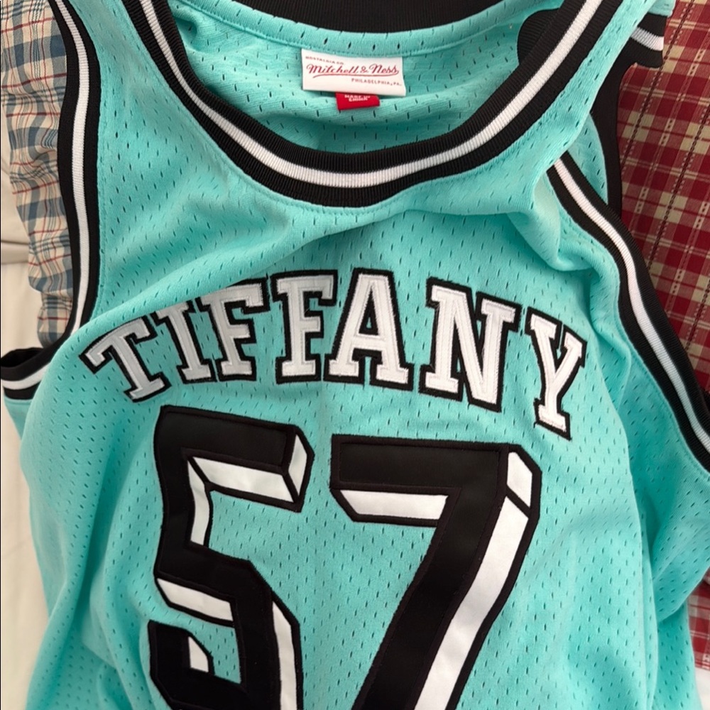 Blue Athletic Tank Top with Black Trim